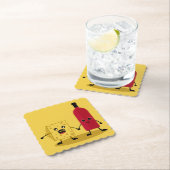 ワイン&チーズパーティの招待状 ペーパーコースター (インサイチュ)