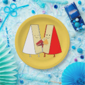 ワイン&チーズパーティの招待状 ペーパープレート (パーティー)