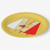 ワイン&チーズパーティの招待状 ペーパープレート (アングル)