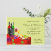 ワイン&チーズパーティの招待状 招待状 (スタンド正面)