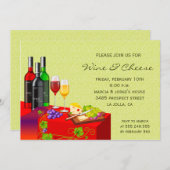 ワイン&チーズパーティの招待状 招待状 (正面/裏面)
