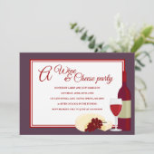 ワイン&チーズパーティの招待状 招待状 (スタンド正面)