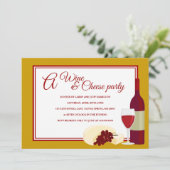 ワイン&チーズパーティの招待状 招待状 (スタンド正面)