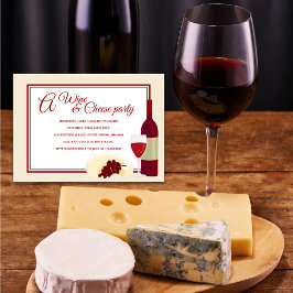 ワイン&チーズパーティの招待状 招待状
