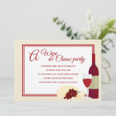 ワイン&チーズパーティの招待状 招待状 (スタンド正面)