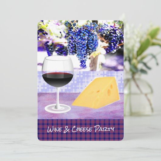 ワイン&チーズパーティの招待状 招待状 (スタンド正面)