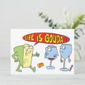 ワイン＆チーズパーティーの招待状 招待状 (スタンド正面)