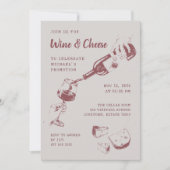 ワイン&チーズパーティー任意大事な行事 招待状 (正面)