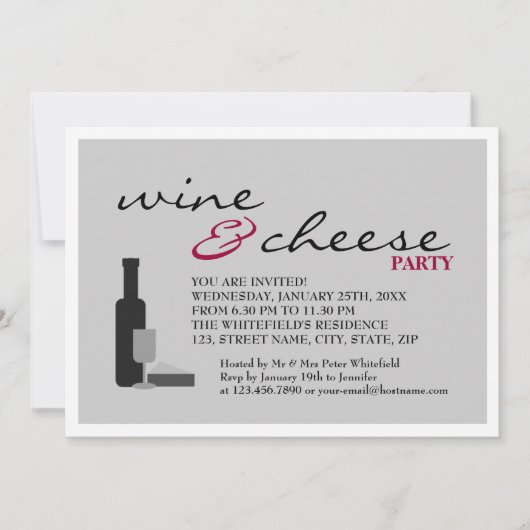 ワイン&チーズパーティー 招待状 (正面)