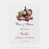 ワイン&チーズブライダルシャワーウェルカムサイン アクリルサイン (正面)