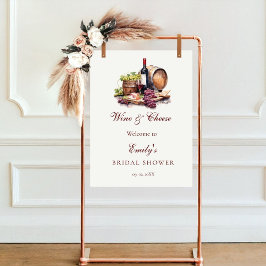 ワイン&チーズブライダルシャワーウェルカムサイン ポスター