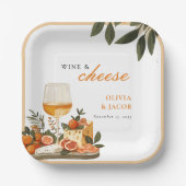 ワイン&チーズ婚約パーティ ペーパープレート (正面)