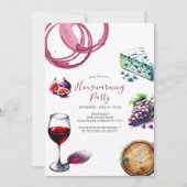 ワイン&チーズ引っ越し祝いパーティーパーティの招待状 セーブザデート (正面)