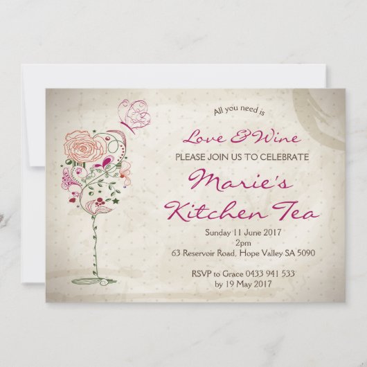 ワイン&チーズ誕生日招待状 招待状 (正面)