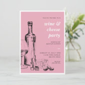 ワイン＆チーズ　あらゆるシーンのパーティー招待状 招待状 (スタンド正面)
