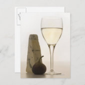 ワイン、チーズ、イチジクの静物生活 ポストカード (正面/裏面)