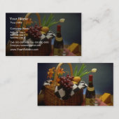 ワイン、チーズ、パン、および 名刺 (正面/裏面)