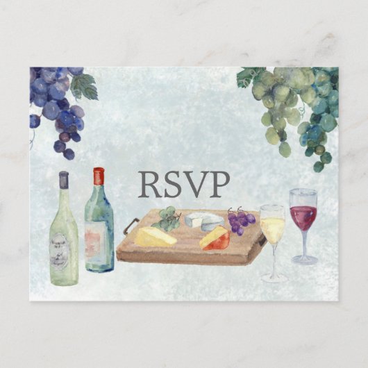 ワイン・テイスティング・ウェディングRSVP ポストカード (正面)