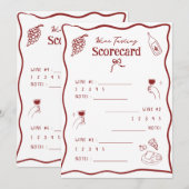 ワイン テイスティング スコア カード 手描き採点シート (正面/裏面)