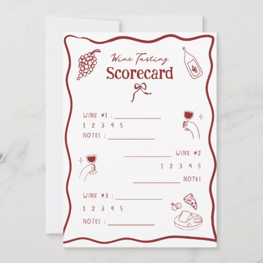 ワイン テイスティング スコア カード 手描き スコアリング シート (正面)