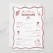 ワイン テイスティング スコア カード 手描き スコアリング シート (裏面)