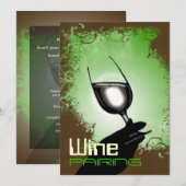 ワイン テイスティング ペアリング パーティー 〜 エレガント 5 x 7 招待状 (正面/裏面)