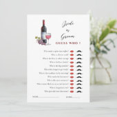 ワイン テーマ 彼女が言った 彼が言った ウェディング シャワー ゲーム 招待状 (スタンド正面)