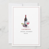 ワイン テーマ 彼女が言った 彼が言った ウェディング シャワー ゲーム 招待状 (裏面)