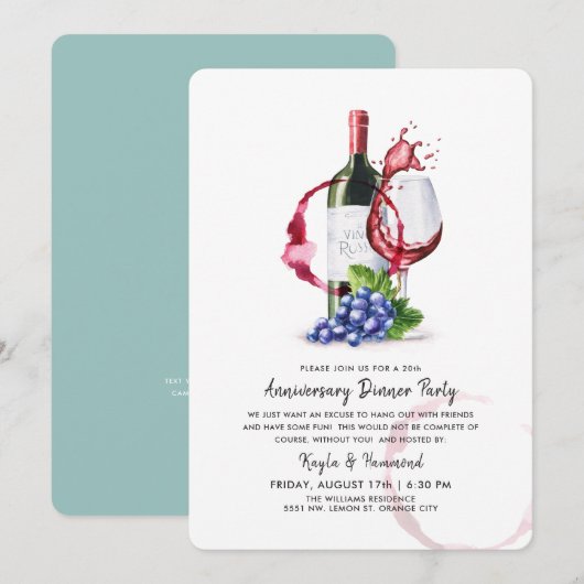 ワイン＆ディナー オーケージョン アニバーサリー 招待状 (正面/裏面)