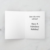 ワイン・ディヴァの「ワインのみ」という素晴らしいクリスマス シーズンカード (内部)