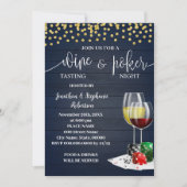 ワイン&トランプのポーカーナイトパーティードリンクナイトアウト 招待状 (正面)