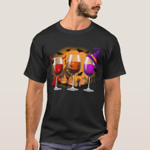 ワイン·ハロウィン·ワインTシャツ3杯 Tシャツ
