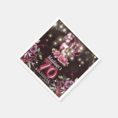 ワイン&バルーン70誕生日 パーソナライズされた スタンダードカクテルナプキン (角)