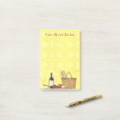 ワイン、パン、油 パーソナライズされた ポストイット (デスク上)