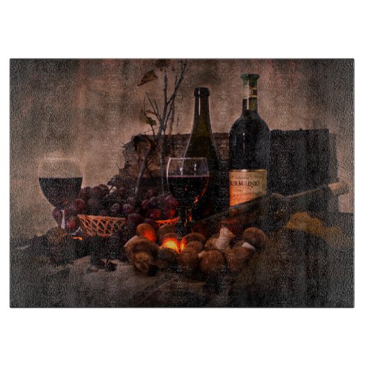 ワイン、パン、葡萄の命 カッティングボード (正面)