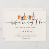 ワイン&ビールウェディングシャワー |婚約パーティ 招待状 (正面/裏面)