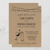 ワイン&ビールトーストテーマ結婚式招待状 招待状 (正面/裏面)