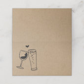 ワイン&ビールトースト折り畳みテントスタイル座席表 プレイスカード (外部開封)