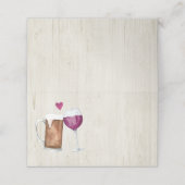 ワイン&ビールトースト折り畳みテントスタイル座席表 プレイスカード (外部開封)