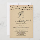 ワイン&ビール応援から任意の年のクラス懇親会 招待状 (正面)