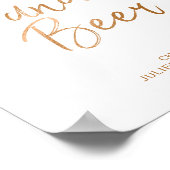 ワイン&ビール8x10スタイリッシュバラ金ゴールド結婚のサイン ポスター (角)