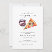 ワイン＆ピザの完璧なペアエンゲージメントパーティー 招待状 (正面)