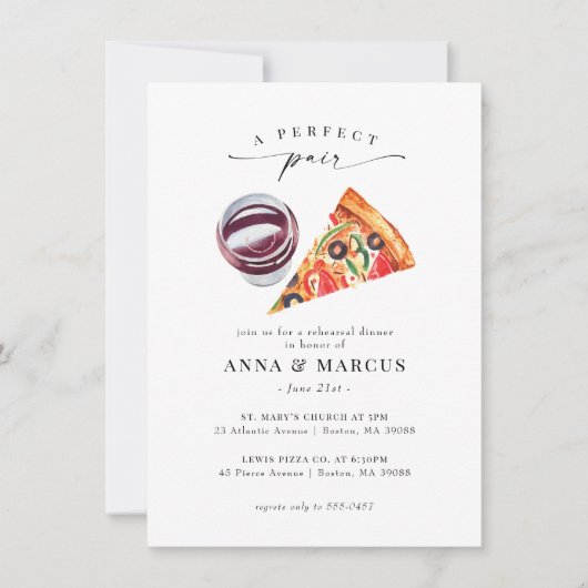 ワイン&ピザパーフェクトペアリハーサルディナー 招待状 (正面)