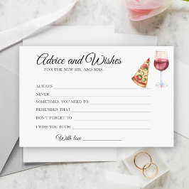 ワイン&ピザブライダルシャワーアドバイスとウィッシュ 便箋