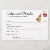 ワイン&ピザブライダルシャワーアドバイスとウィッシュ 便箋 (正面)