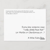 ワイン・フェアリー – 水平文字 ポストカード (裏面)
