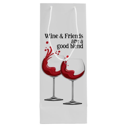 ワイン&フレンズ引用文レッドモダン ワインギフトバッグ (裏面)