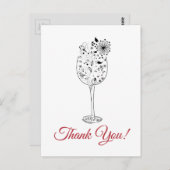 ワイン,フローラサンキューカード ポストカード (正面/裏面)