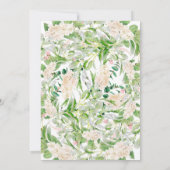 ワイン&フローラ緑 |かわいいモダンブライダルシャワー 招待状 (裏面)