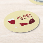 ワイン&ブドウ、ワインバー/ワイナリー ラウンドペーパーコースター (アングル)